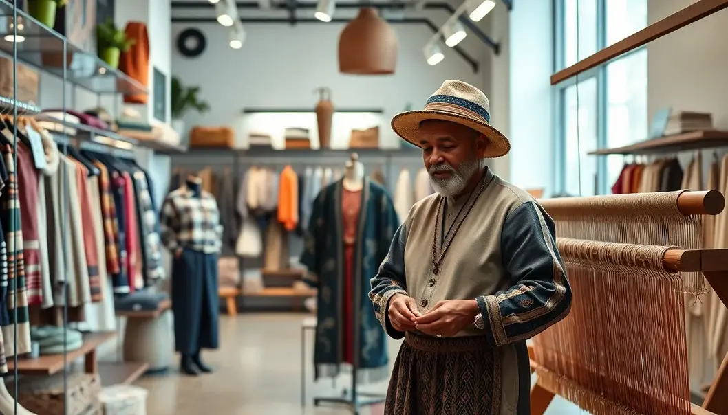 A futuristic fashion studio highlighting technology’s impact in 2025.